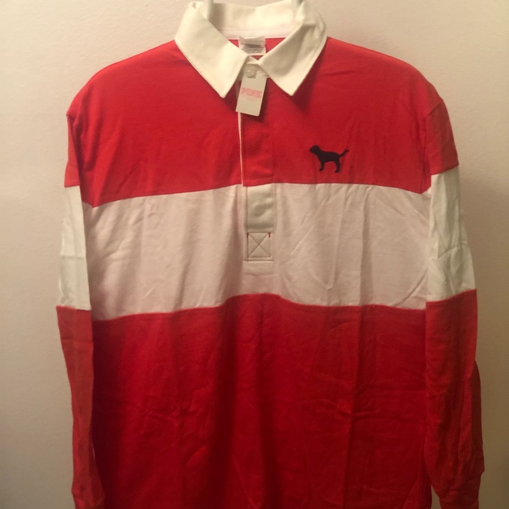 Pink long sleeve collar shirt